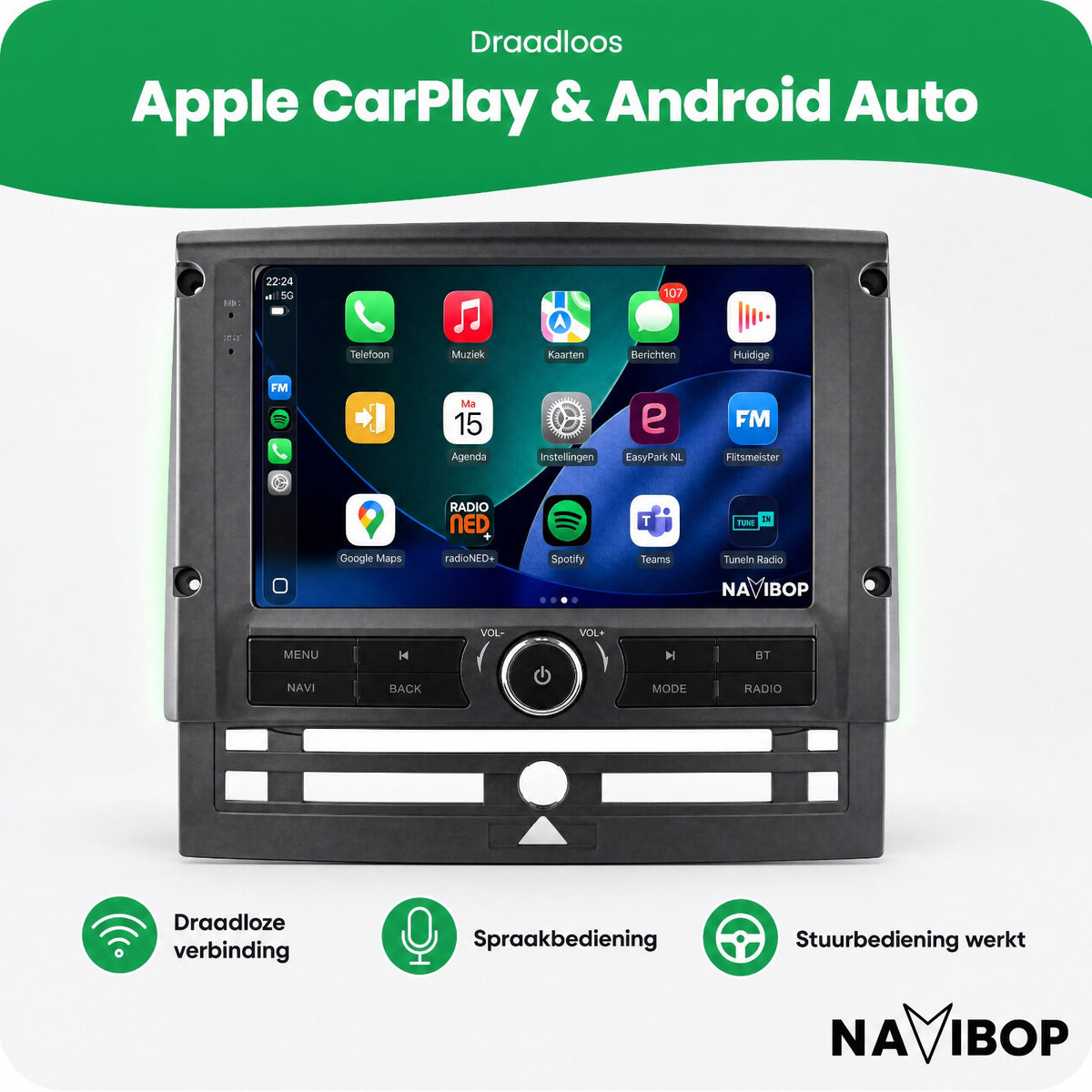 Peugeot 407 TESLA | Autoradio | Draadloos CarPlay & Android Auto | Android 15 | 2004 t/m 2011