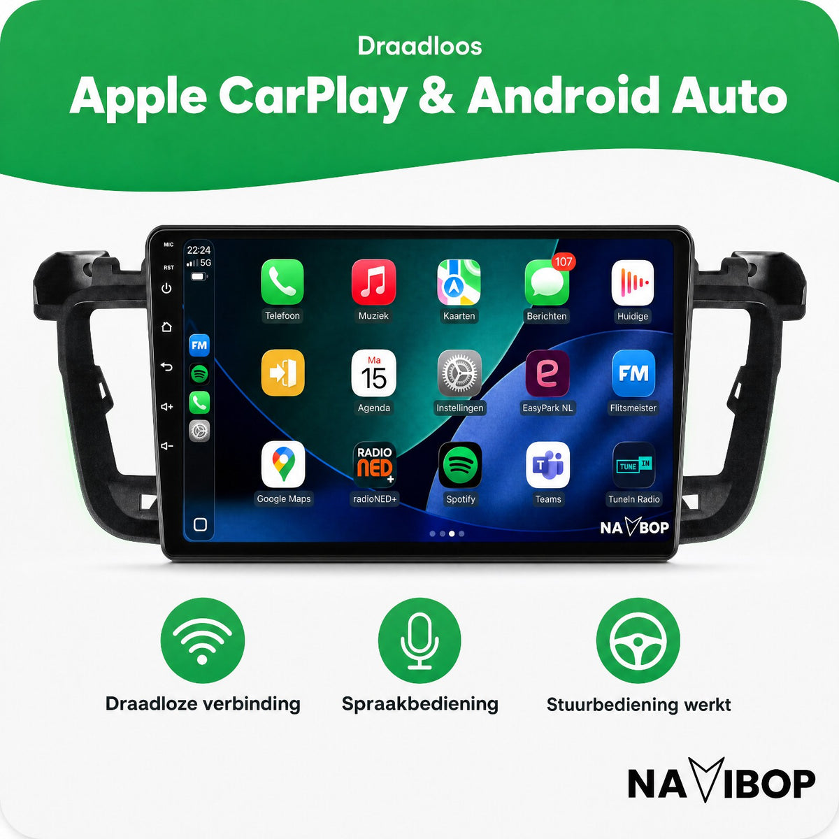 Peugeot 508 508 SW | Autoradio | Draadloos CarPlay & Android Auto | Android 15 | 2011 t/m 2017