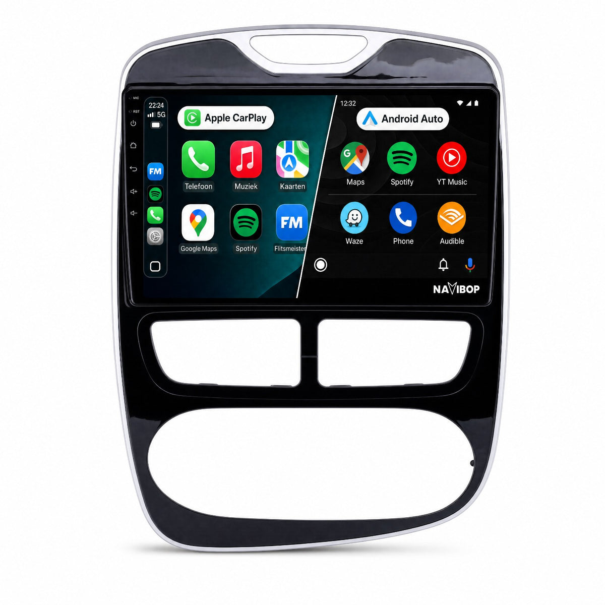 Renault Clio | Autoradio | Draadloos CarPlay & Android Auto | Android 15 | 2012 t/m 2019