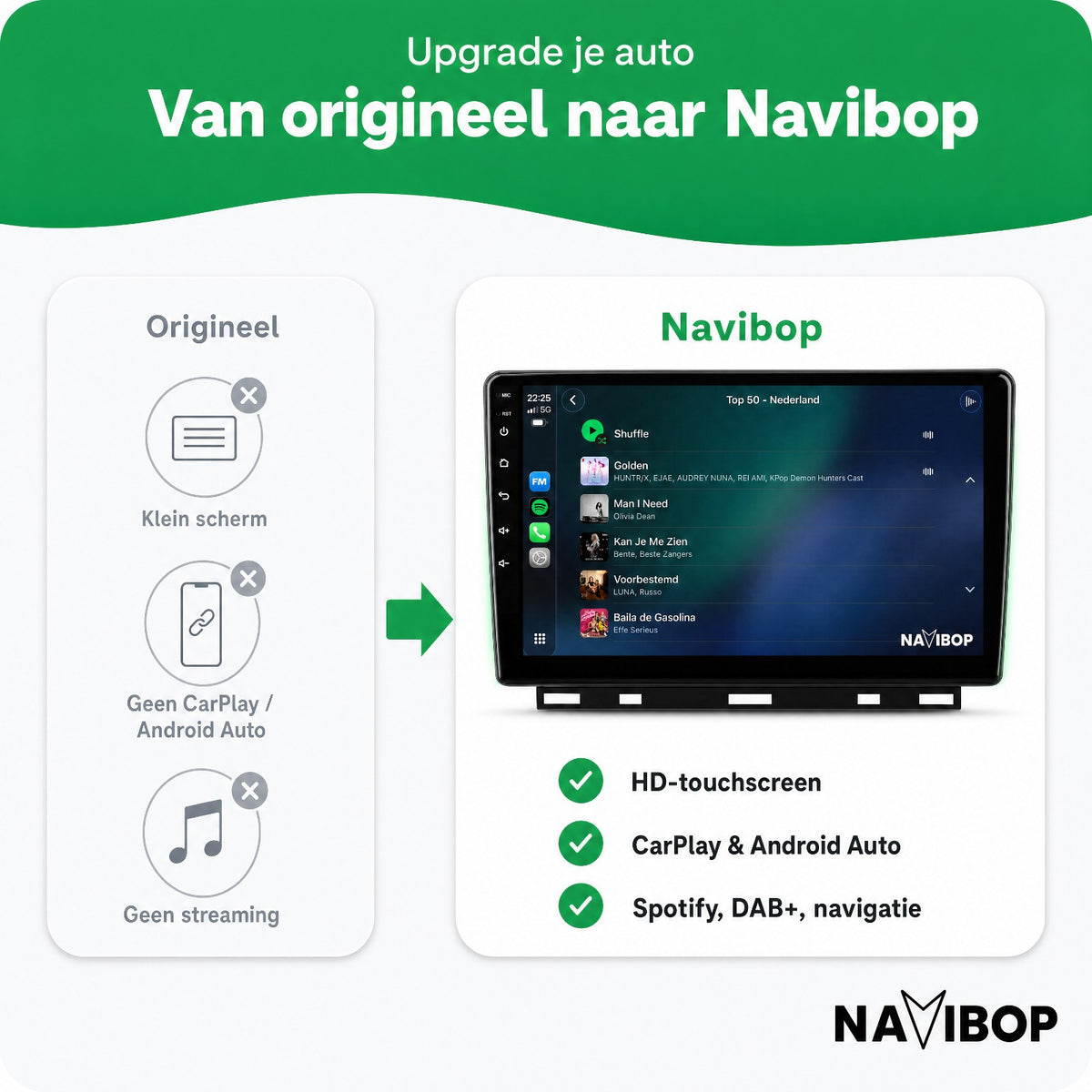 Renault Clio | Autoradio | Draadloos CarPlay & Android Auto | Android 15 | 2019 t/m 2025
