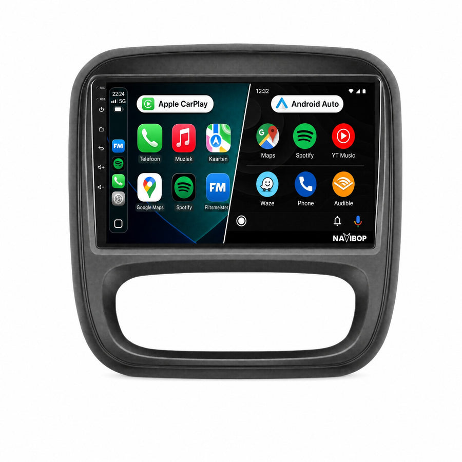 Renault Traffic Opel Vivaro | Autoradio | Draadloos CarPlay & Android Auto | Android 15 | 2015 t/m 2019