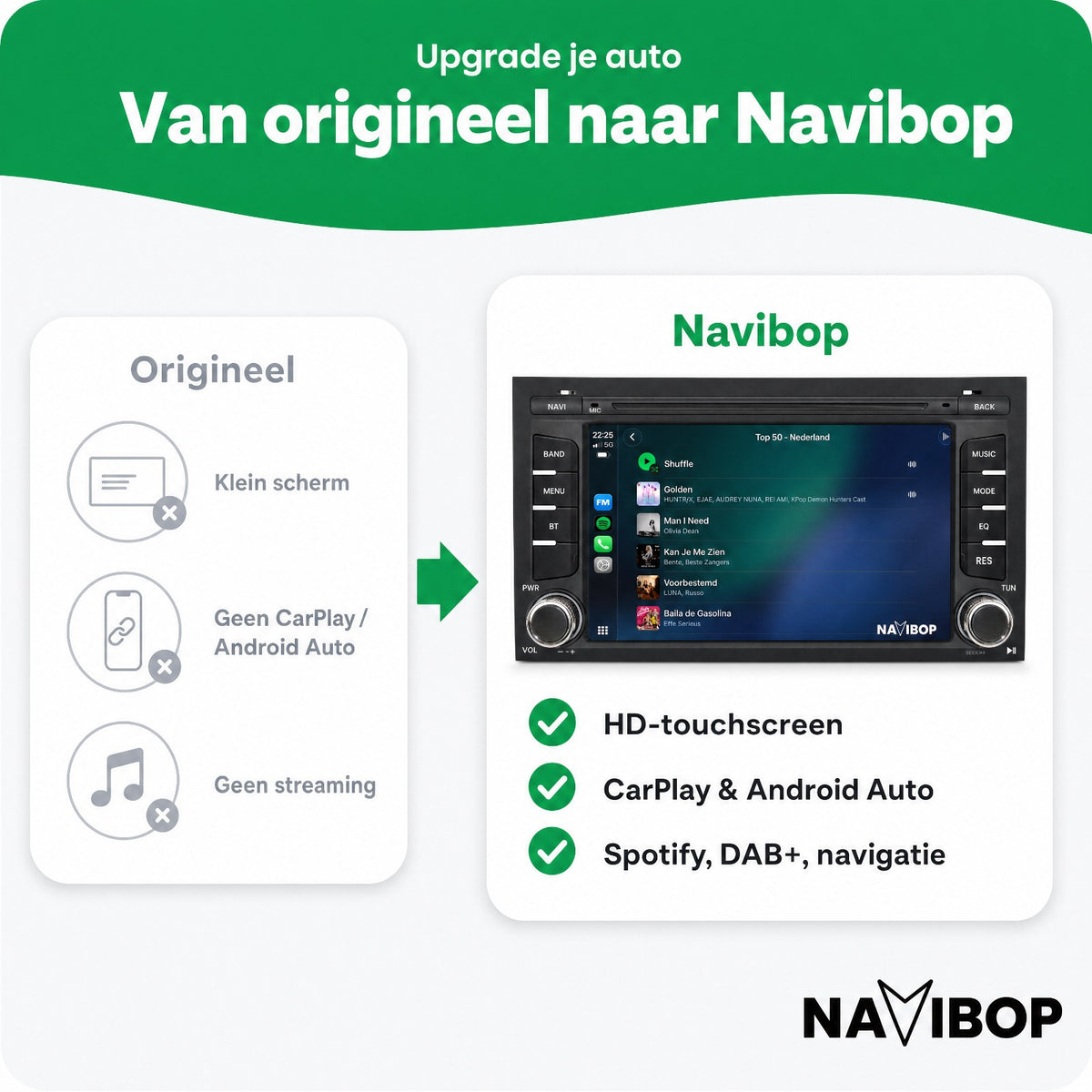 Seat Leon | Autoradio | Draadloos CarPlay & Android Auto | Android 15 | 2012 t/m 2020