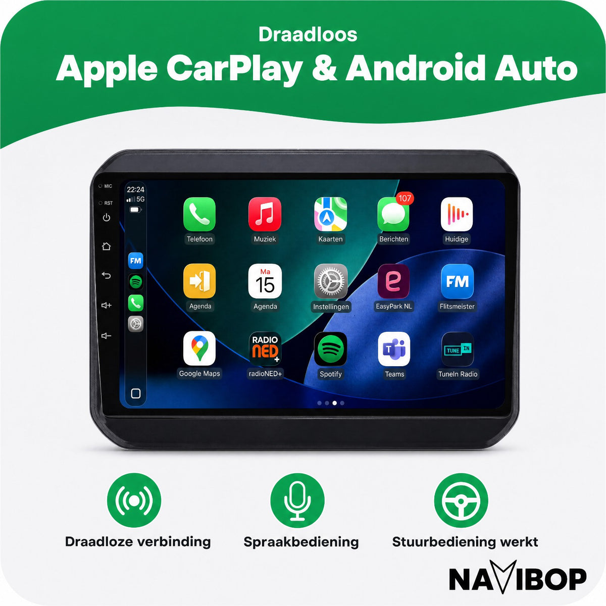 Suzuki Ignis | Autoradio | Draadloos CarPlay & Android Auto | Android 15