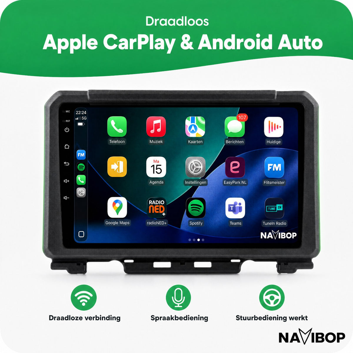 Suzuki Jimny | Autoradio | Draadloos CarPlay & Android Auto | Android 15