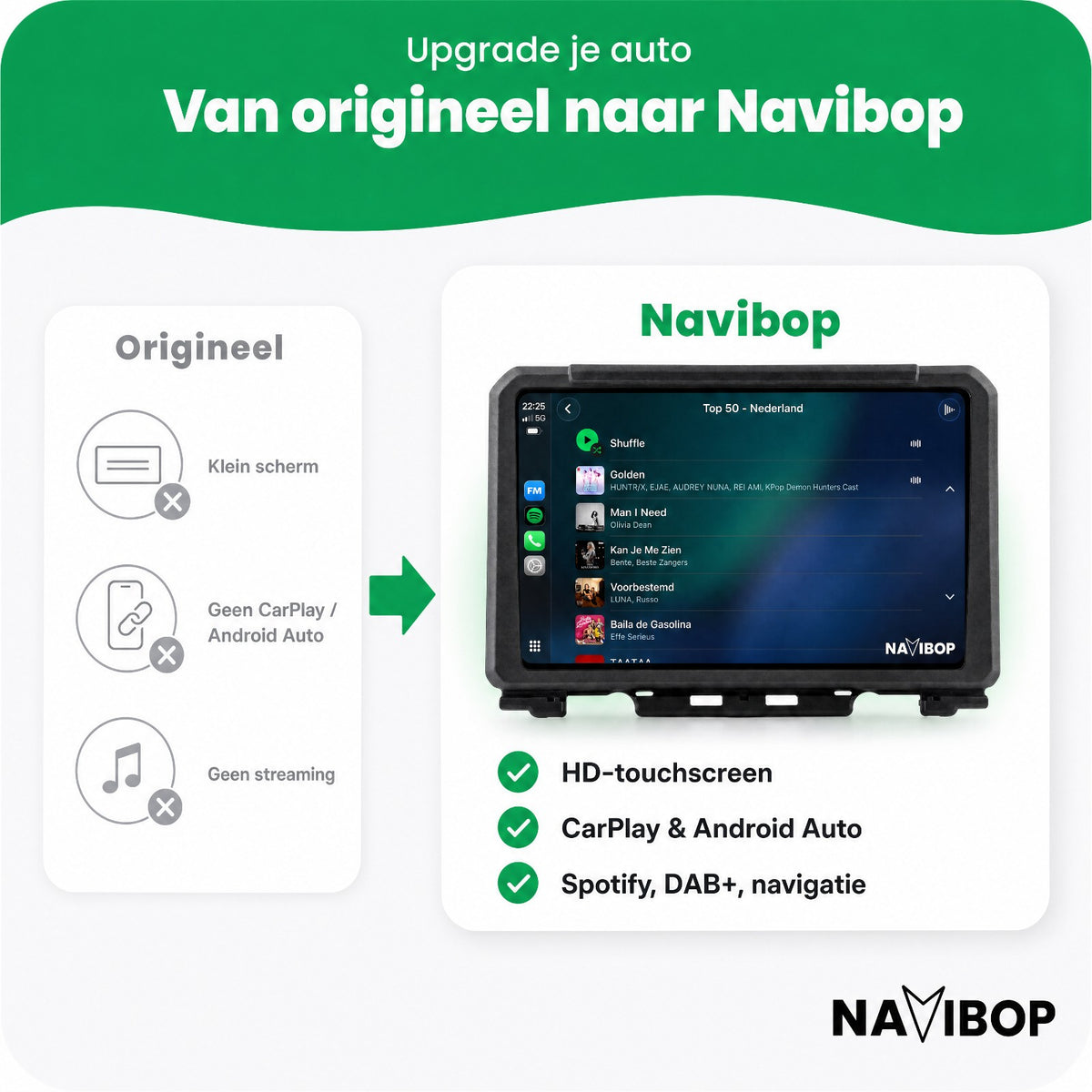 Suzuki Jimny | Autoradio | Draadloos CarPlay & Android Auto | Android 15