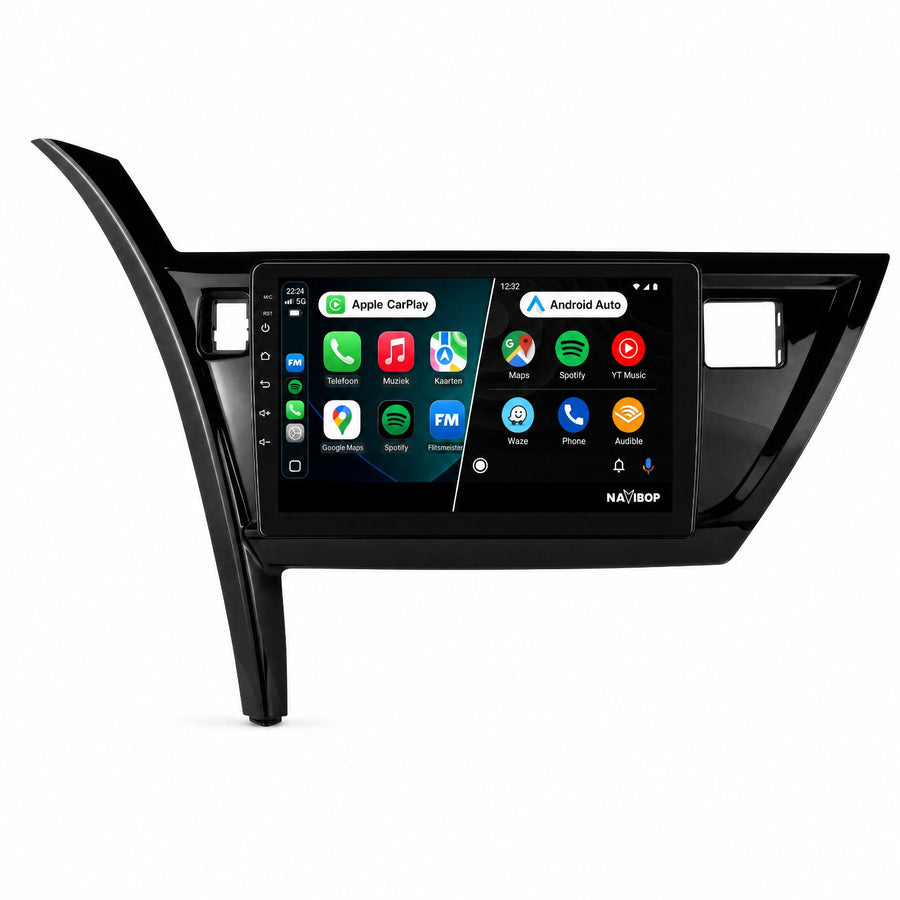 Toyota Auris (VIERKANT GEVARENLICHT) | Autoradio | Draadloos CarPlay & Android Auto | Android 15 | 2013 t/m 2016