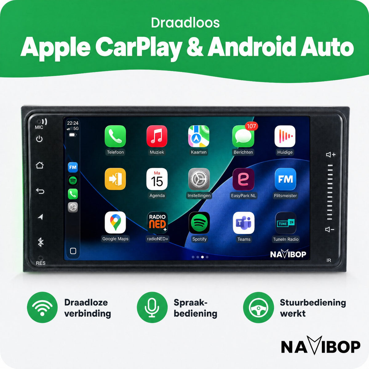 Toyota Corolla RAV4 Toyota Hiace | Autoradio | Draadloos CarPlay & Android Auto | Android 15