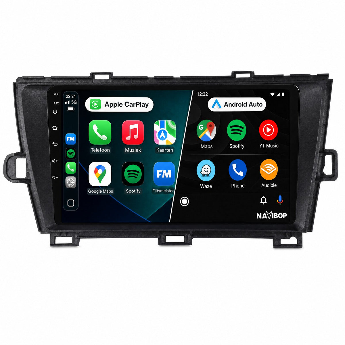 Toyota Prius Zwart | Autoradio | Draadloos CarPlay & Android Auto | Android 15 | 2009 t/m 2015