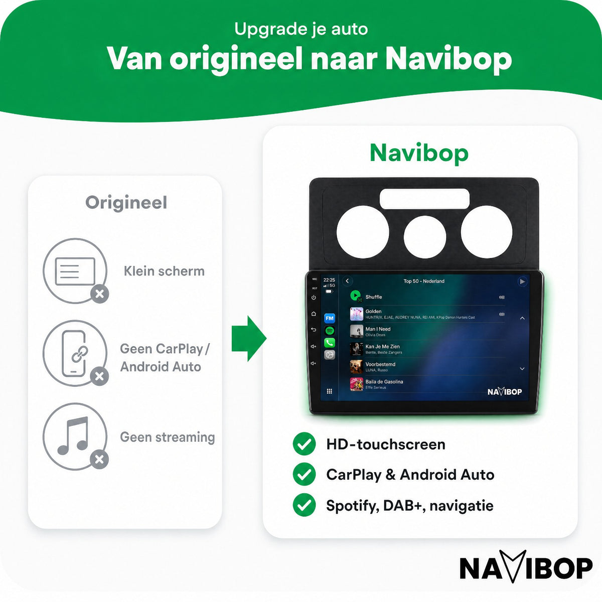 Volkswagen Caddy | Autoradio | Draadloos CarPlay & Android Auto | Android 15 | 2003 t/m 2018
