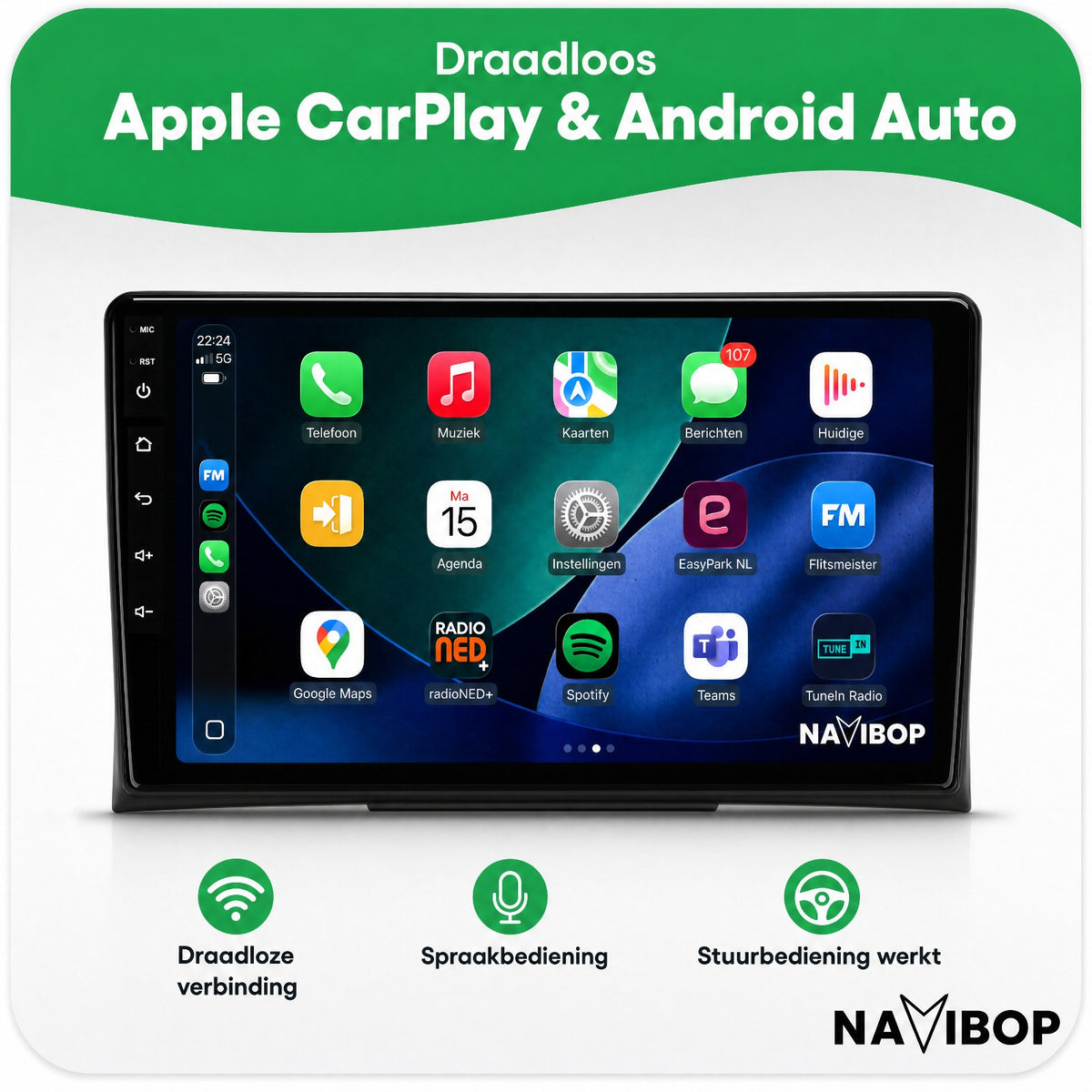 Volkswagen Multivan T5 | Autoradio | Draadloos CarPlay & Android Auto | Android 15 | 2004 t/m 2015