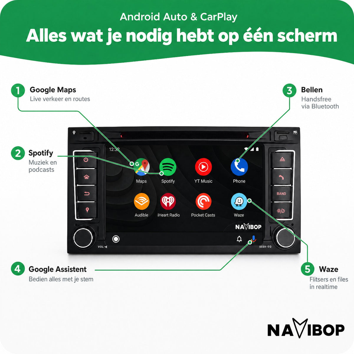 Volkswagen multivan t5 | Autoradio | Draadloos CarPlay & Android Auto | Android 15
