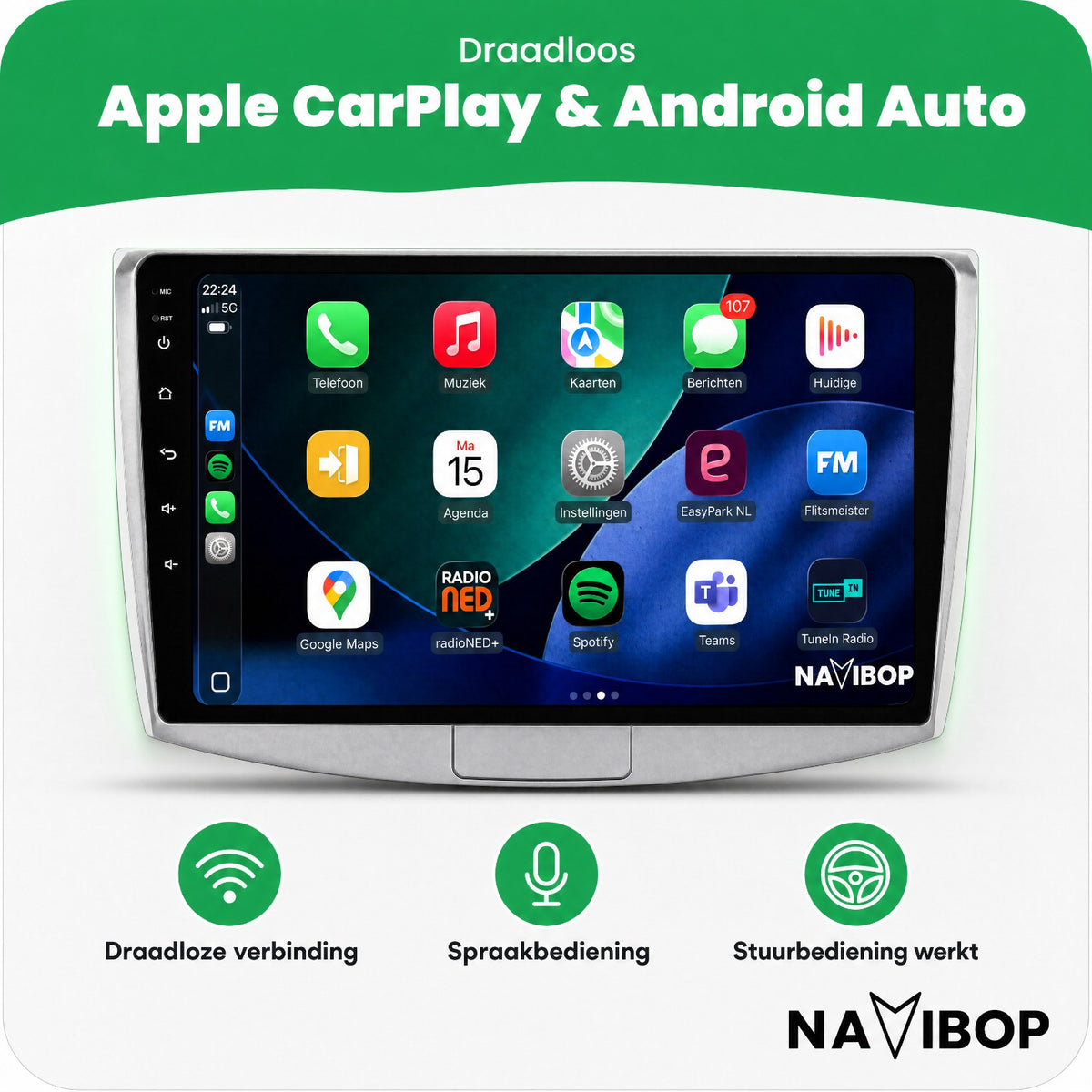 Volkswagen Passat B7 | Autoradio | Draadloos CarPlay & Android Auto | Android 15 | 2010 t/m 2016