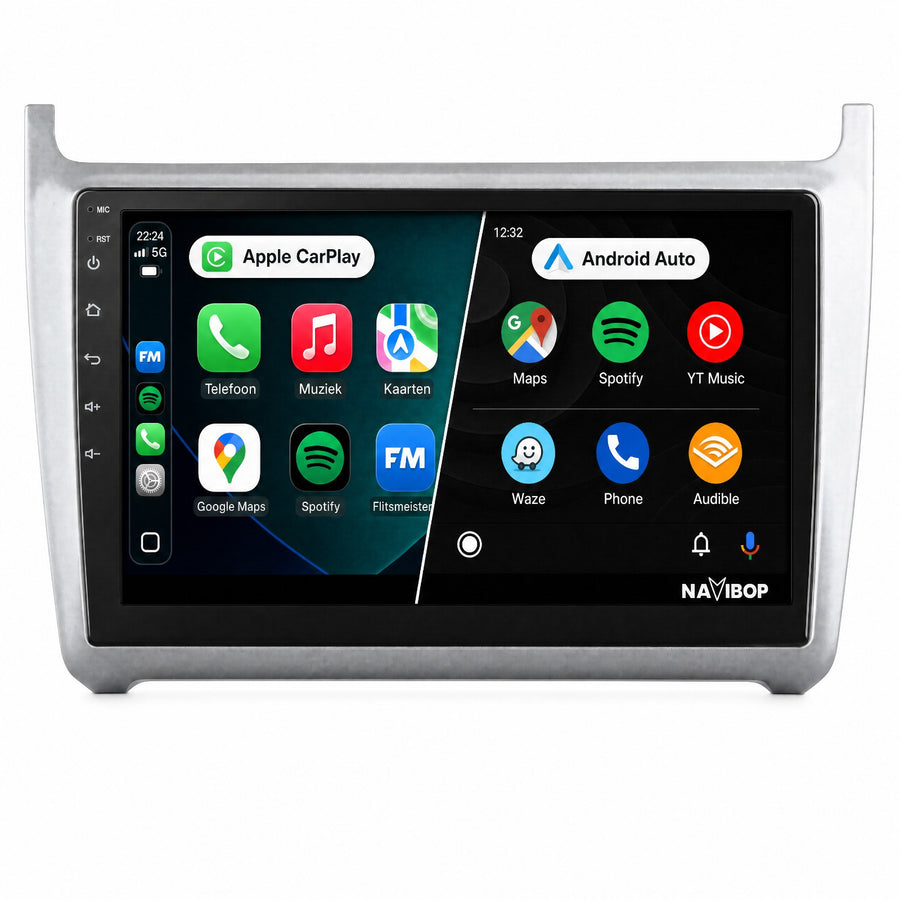 Volkswagen Polo + 2013 Zilver | Autoradio | Draadloos CarPlay & Android Auto | Android 15