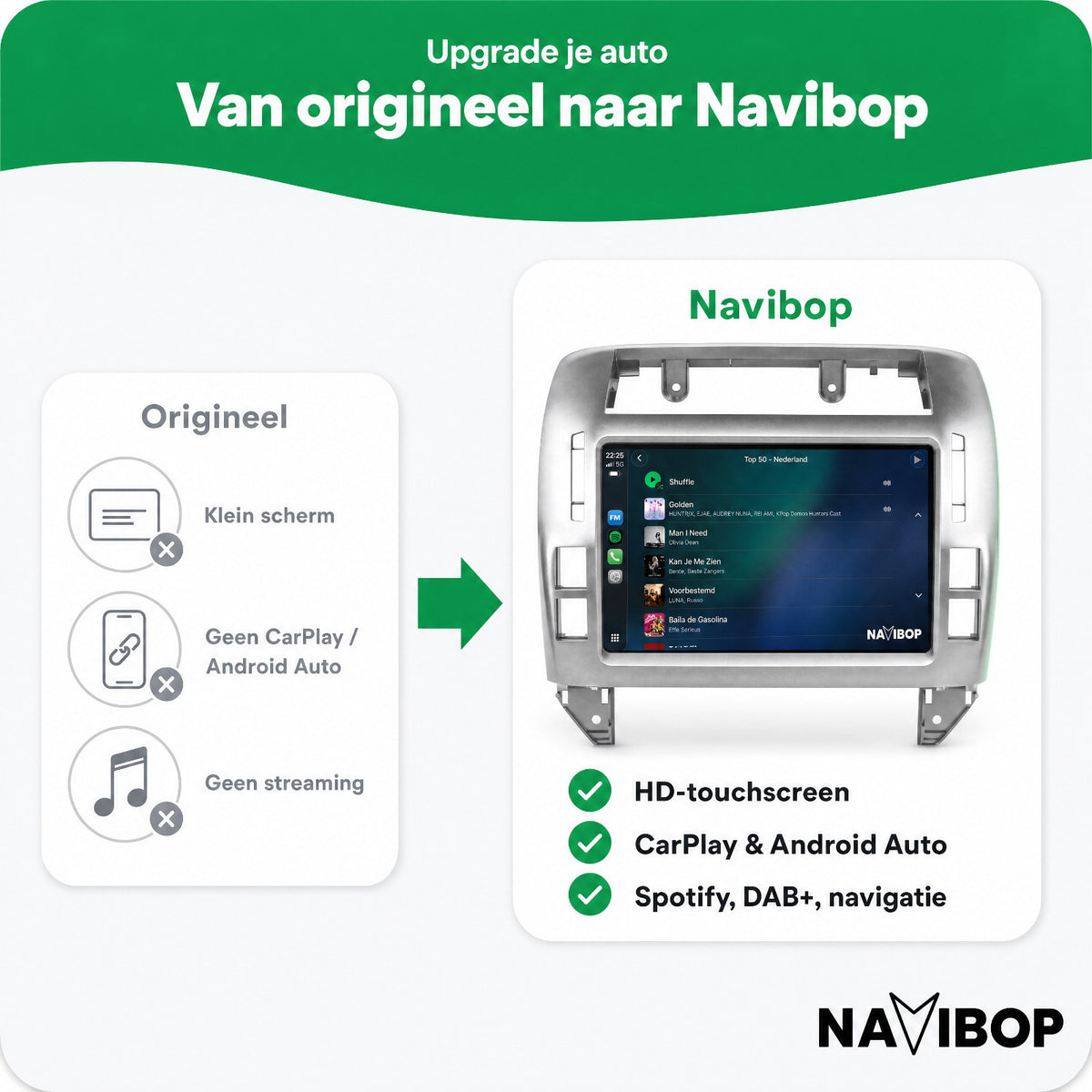 Volkswagen Polo Zilver | Autoradio | Draadloos CarPlay & Android Auto | Android 15 | 2002 t/m 2009