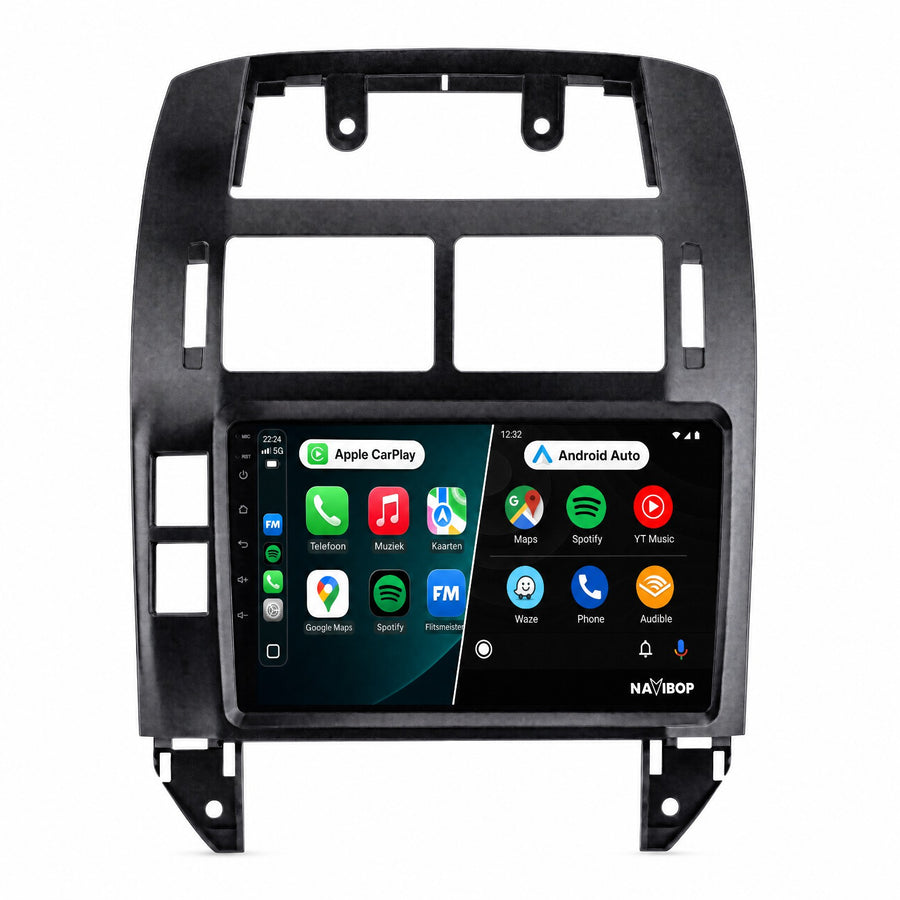 Volkswagen Polo Zwart | Autoradio | Draadloos CarPlay & Android Auto | Android 15 | 2002 t/m 2009