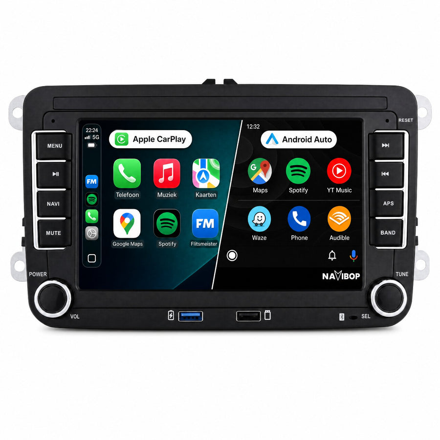 Volkswagen Seat Skoda met usb | Autoradio | Draadloos CarPlay & Android Auto | Android 15