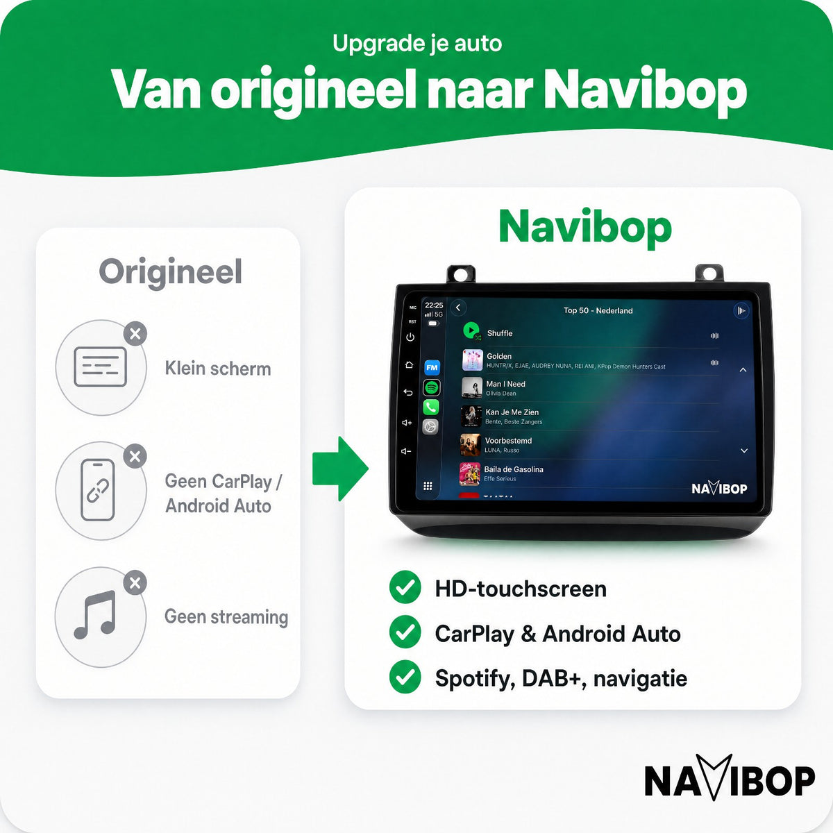 Volkswagen Touareg | Autoradio | Draadloos CarPlay & Android Auto | Android 15 | 2011 t/m 2017