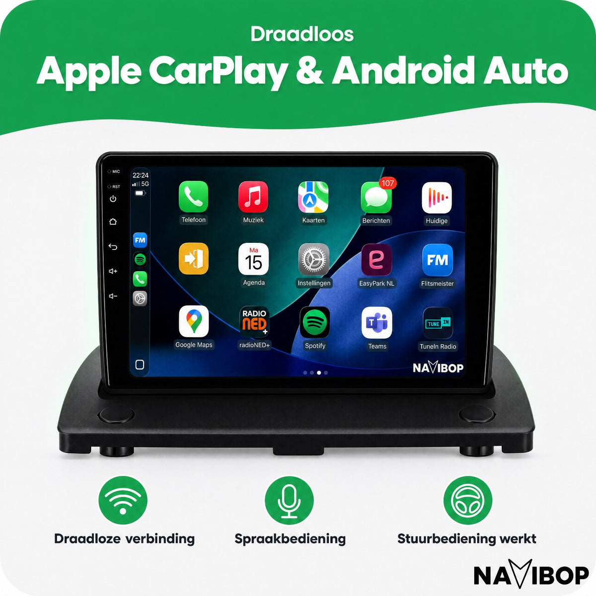 Volvo V50 C30 S40 C70 | Autoradio | Draadloos CarPlay & Android Auto | Android 15 | 2004 t/m 2012