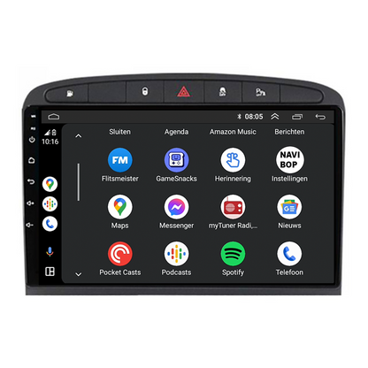 Peugeot 308 | Autoradio | CarPlay & Android Auto | Android 15.0 | 2010 t/m 2016