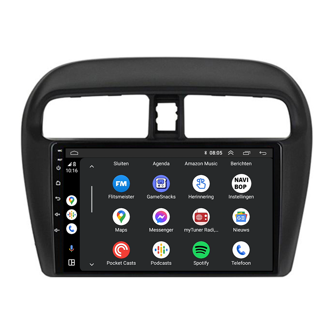 Mitsubishi Space Star   | Autoradio | CarPlay & Android Auto | Android 15.0 | 2012 t/m 2018