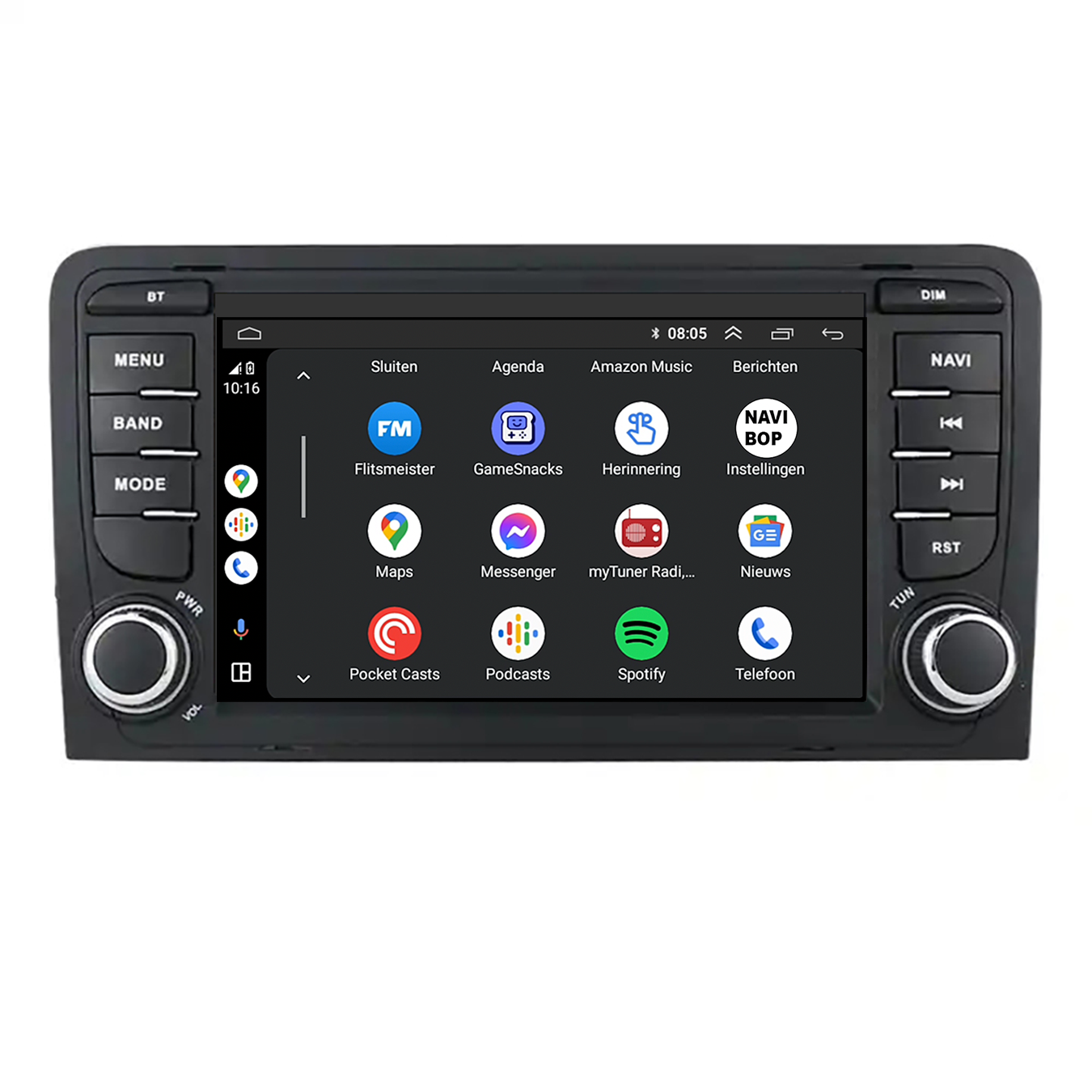 Audi A3 | Autoradio | CarPlay & Android Auto | Android 15.0 | 2003 t/m 2012