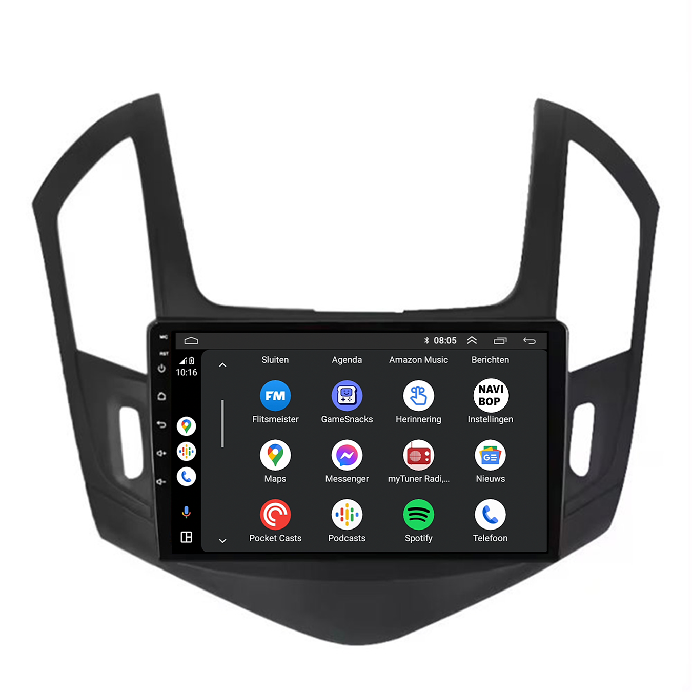 Chevrolet Cruze Zwart | Autoradio | CarPlay & Android Auto | Android 15.0 | 2012 t/m 2015