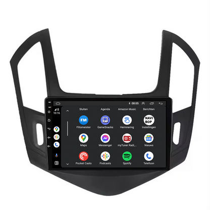 Chevrolet Cruze Zwart | Autoradio | CarPlay & Android Auto | Android 15.0 | 2012 t/m 2015
