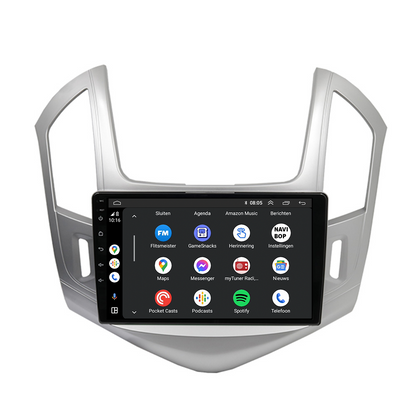 Chevrolet Cruze Zilver | Autoradio | CarPlay & Android Auto | Android 15.0 | 2012 t/m 2015