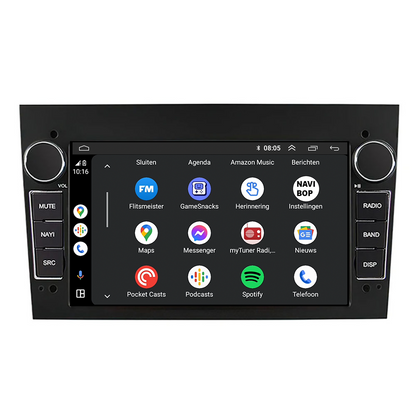 Opel Agila - Zwart | Autoradio | CarPlay & Android Auto | Android 15.0 | 2003 t/m 2010