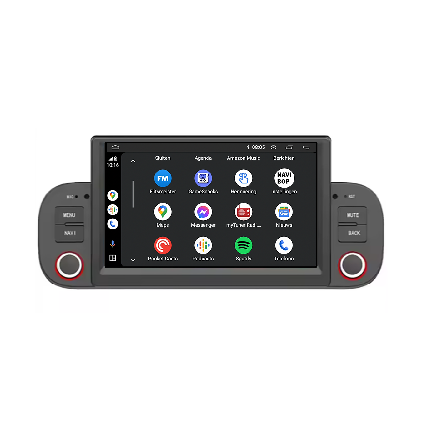 Fiat Panda | Autoradio | CarPlay & Android Auto | Android 15.0 | 2003 t/m 2012