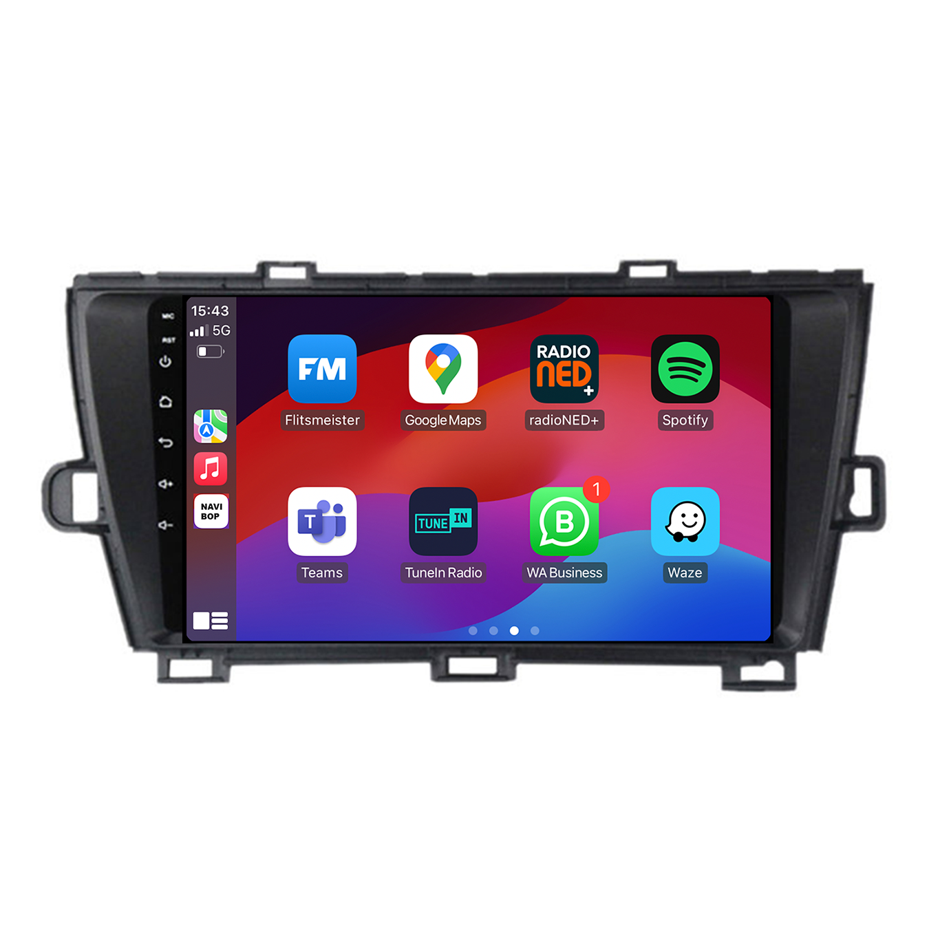 Toyota Prius - Zwart (2009 t/m 2015) | 9 inch Android 15.0 CarPlay autoradio | Draadloos CarPlay & Android Auto | 2GB RAM + 32GB | Externe microfoon | Bluetooth & WiFi | Bouwjaar 2009 t/m 2015
