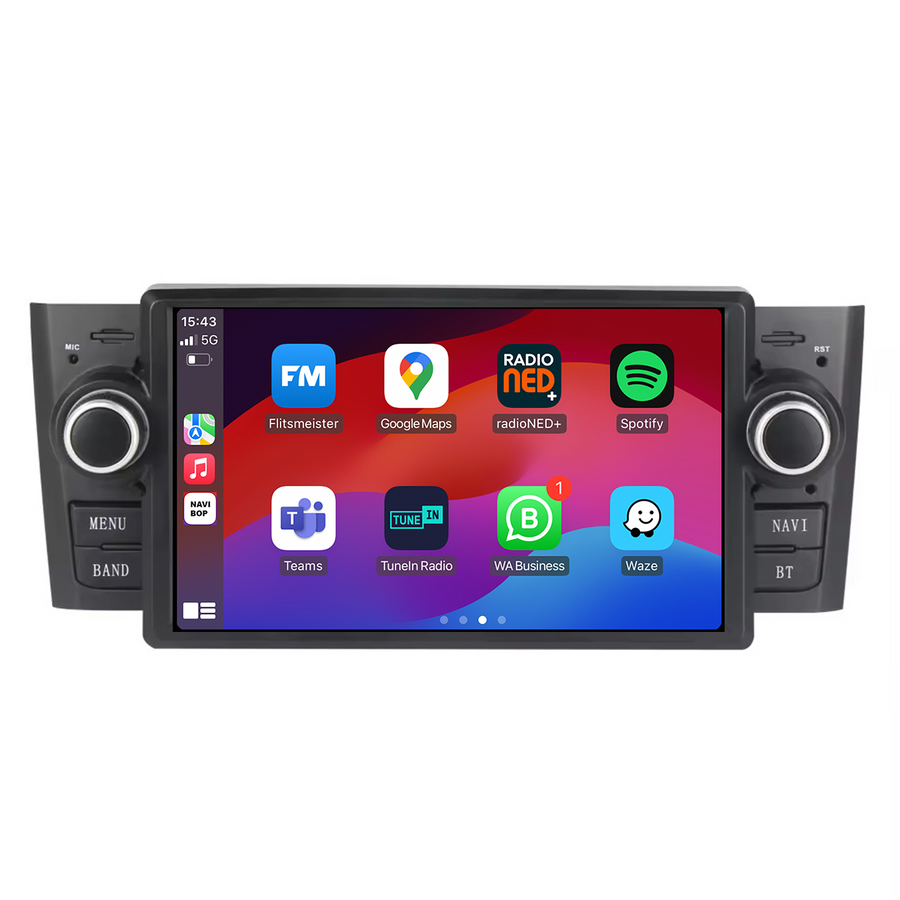 Fiat Punto | Autoradio | CarPlay & Android Auto | Android 15.0 | 2007 t/m 2010