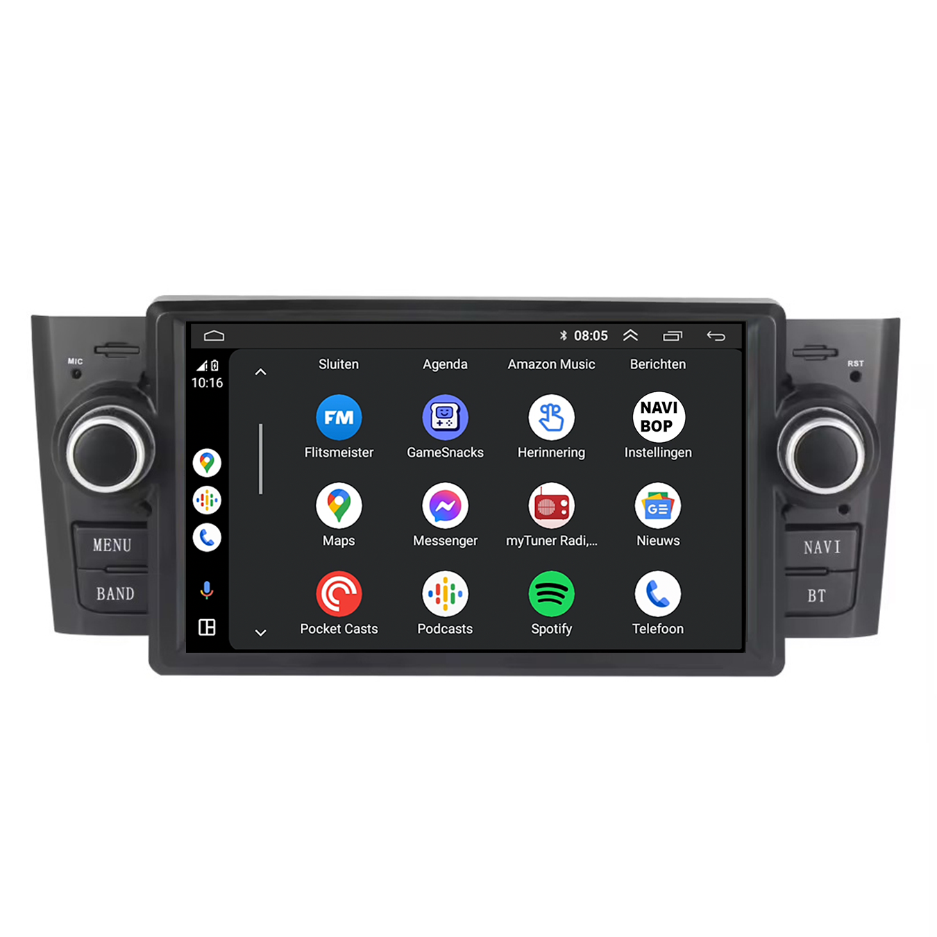 Fiat Punto | Autoradio | CarPlay & Android Auto | Android 15.0 | 2007 t/m 2010