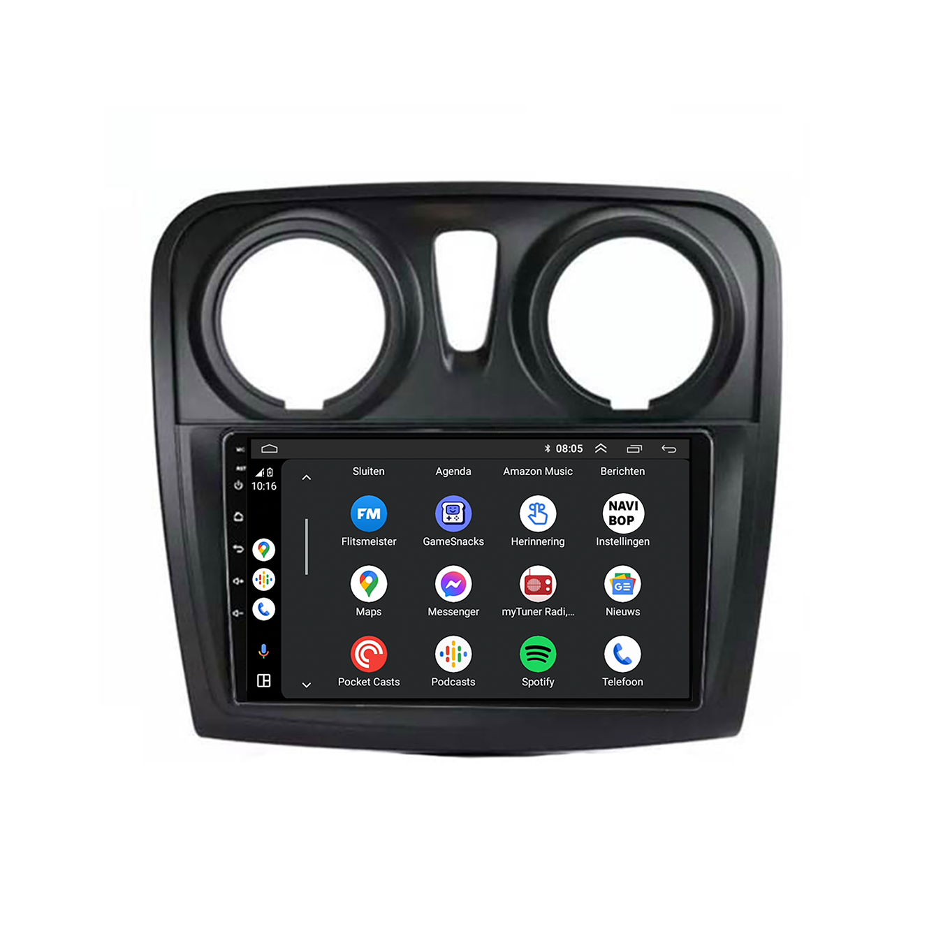 Dacia Sandero | Autoradio | CarPlay & Android Auto | Android 15.0 | 2012 t/m 2020