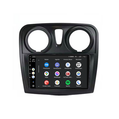Dacia Sandero | Autoradio | CarPlay & Android Auto | Android 15.0 | 2012 t/m 2020