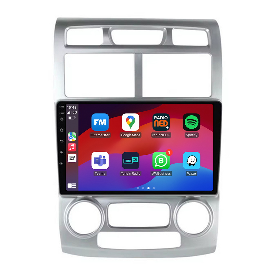 Kia Sportage - Zilver | Autoradio | CarPlay & Android Auto | Android 15.0 | 2005 t/m 2010