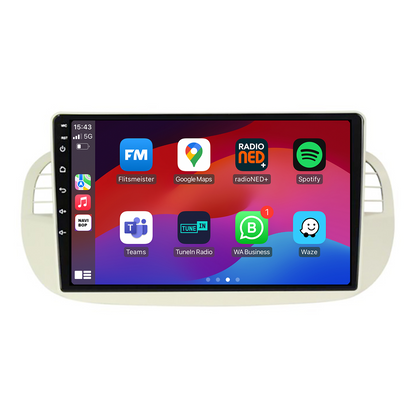 Fiat 500 Beige | Autoradio | CarPlay & Android Auto | Android 15.0 | 2005 t/m 2017