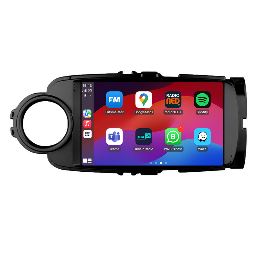 Toyota Yaris - Zwart | Autoradio | CarPlay & Android Auto | Android 15.0 | 2011 t/m 2016